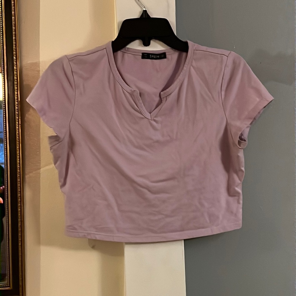 Notched neck crop top